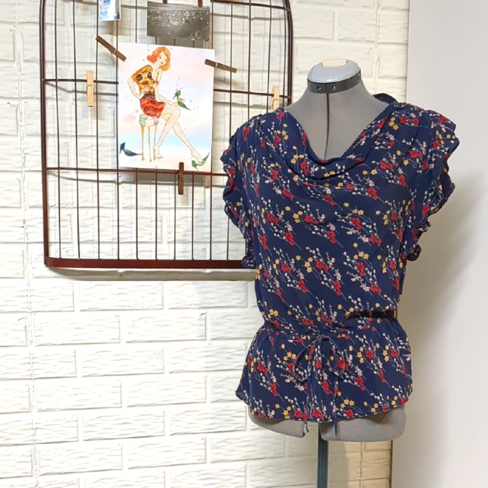 Vintage Anthropologie Odille Silk Blouse Small XS